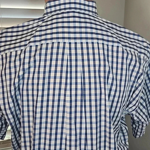 Peter Millar Short Sleeve Button Down Sport Shirt Blue White XXL - Picture 4 of 5